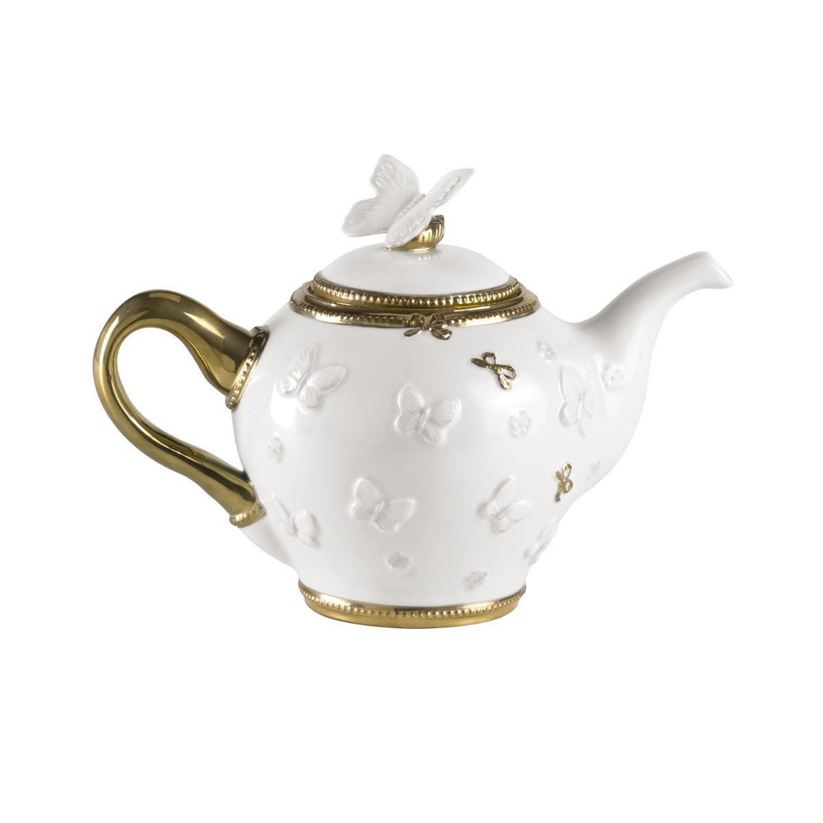 Посуда Butterfly White & Gold Teapot — Villari, коллекция Посуда