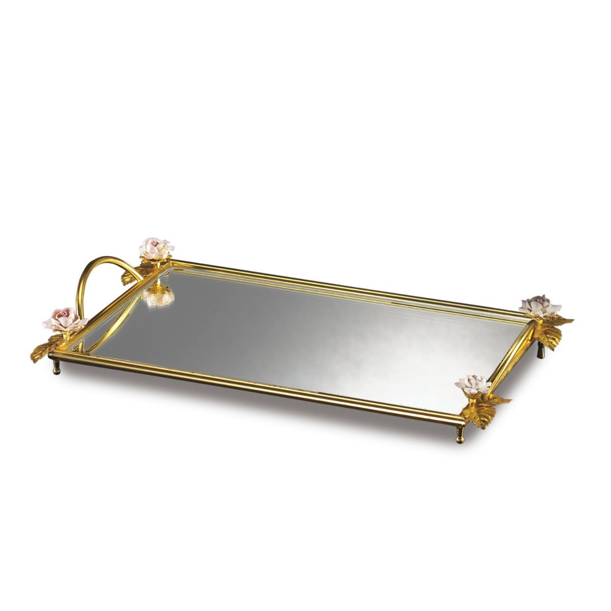 Посуда Marie-Antoinette Pink & Gold Rectangular Tray — Villari, коллекция Посуда