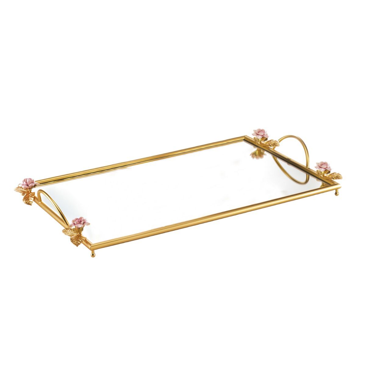 Посуда Marie-Antoinette Pink & Gold Rectangular Tray — Villari, кадр 2