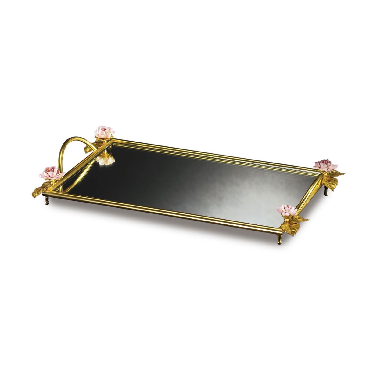 Посуда Marie-Antoinette Pink & Gold Roses Tray — Villari, коллекция Посуда
