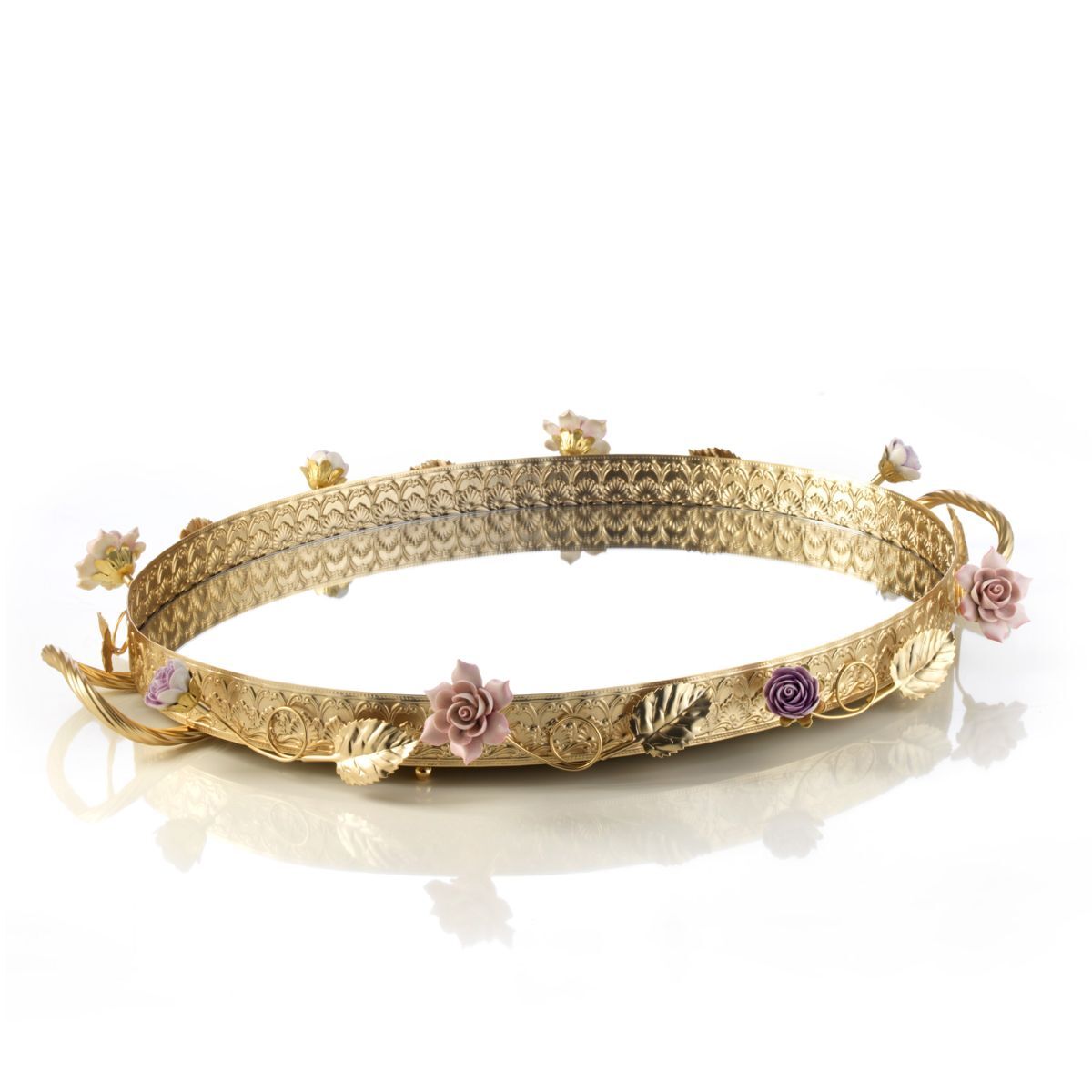 Посуда Princess Margot Pink & Gold Large Oval Tray — Villari, коллекция Посуда