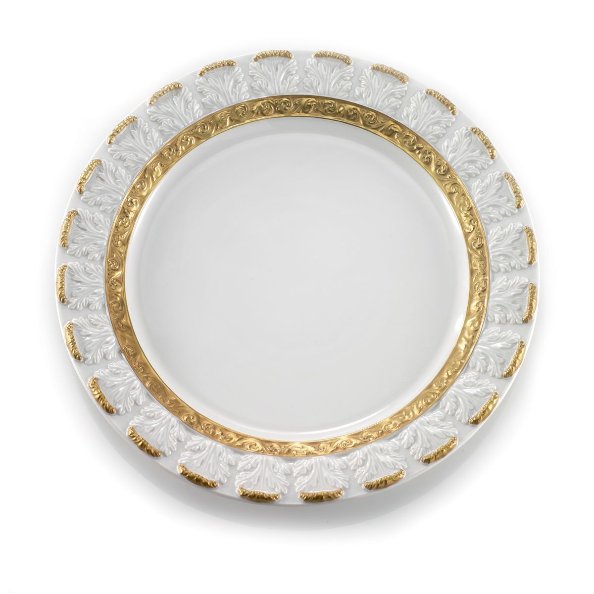Посуда Queen Elizabeth White & Gold Charger Plate — Villari, коллекция Посуда