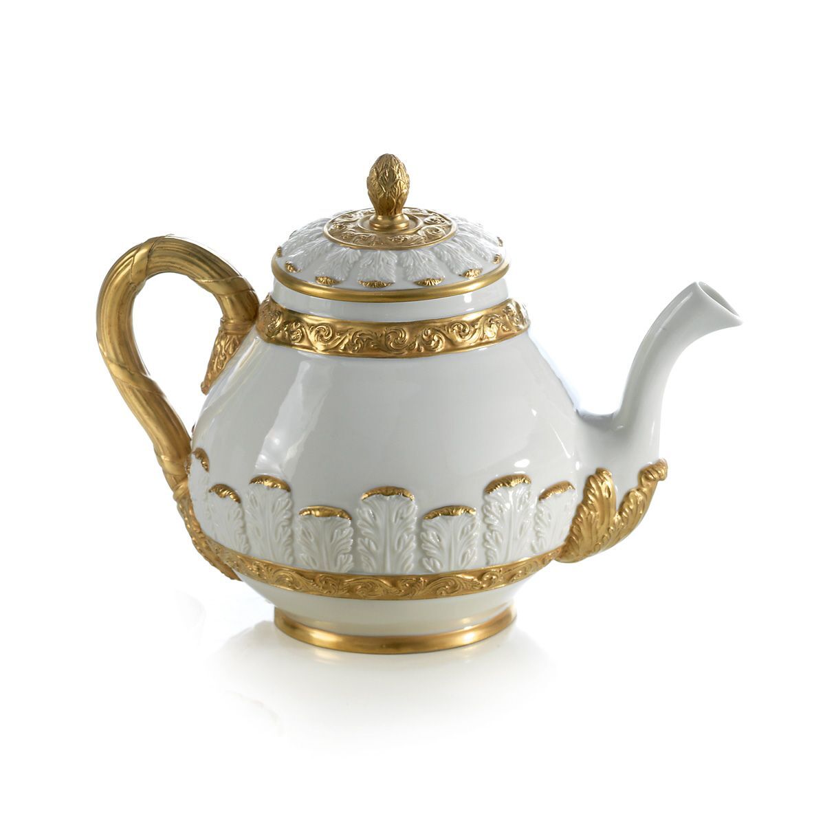 Посуда Queen Elizabeth White & Gold Large Teapot — Villari, коллекция Посуда