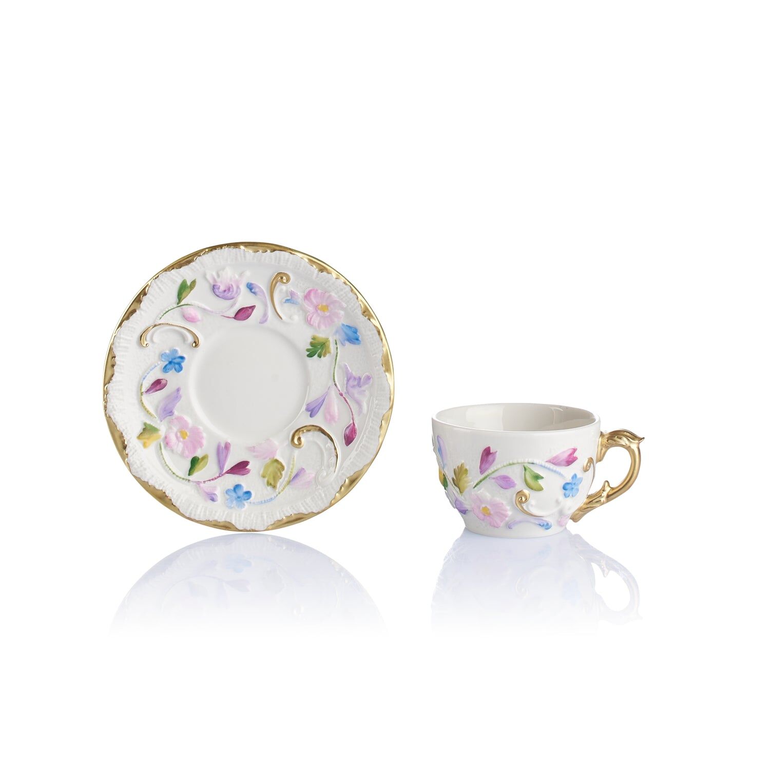 Посуда Taormina Multicolor & Gold Coffee Cup & Saucer — Villari, кадр 2