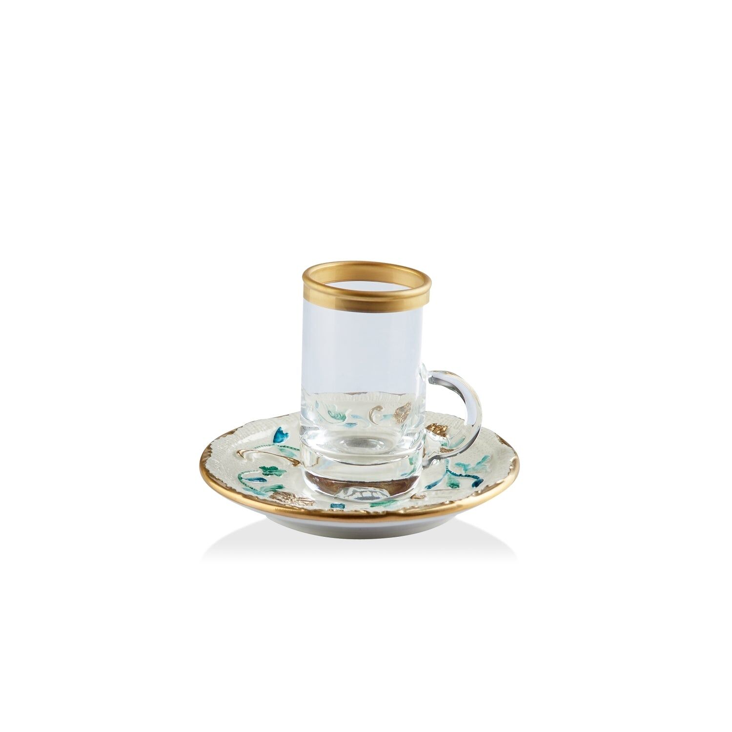 Посуда Taormina Smeralda & Gold Arabic Tea Cup And Saucer — Villari, коллекция Посуда