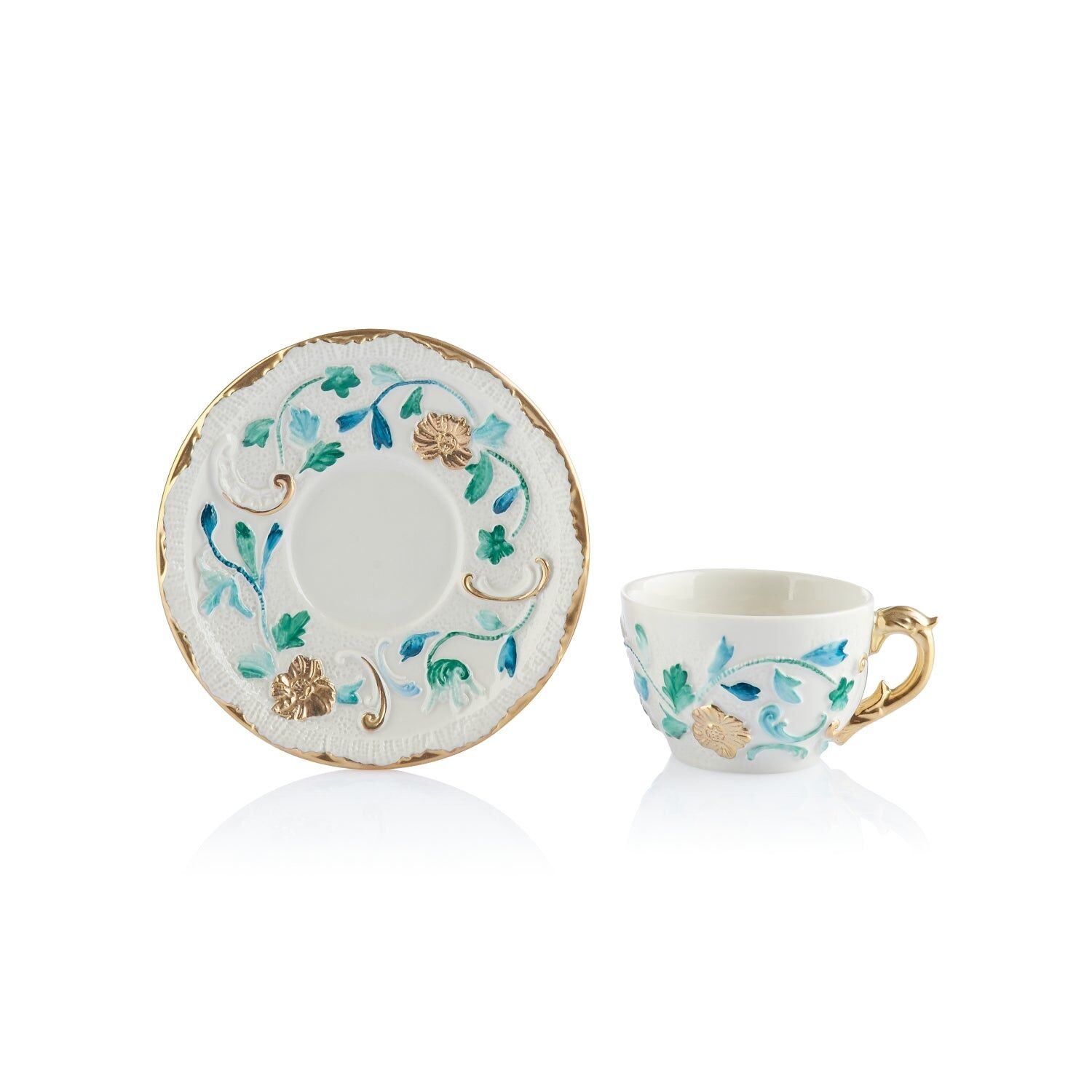 Посуда Taormina Smeralda & Gold Coffee Cup & Saucer — Villari, кадр 2