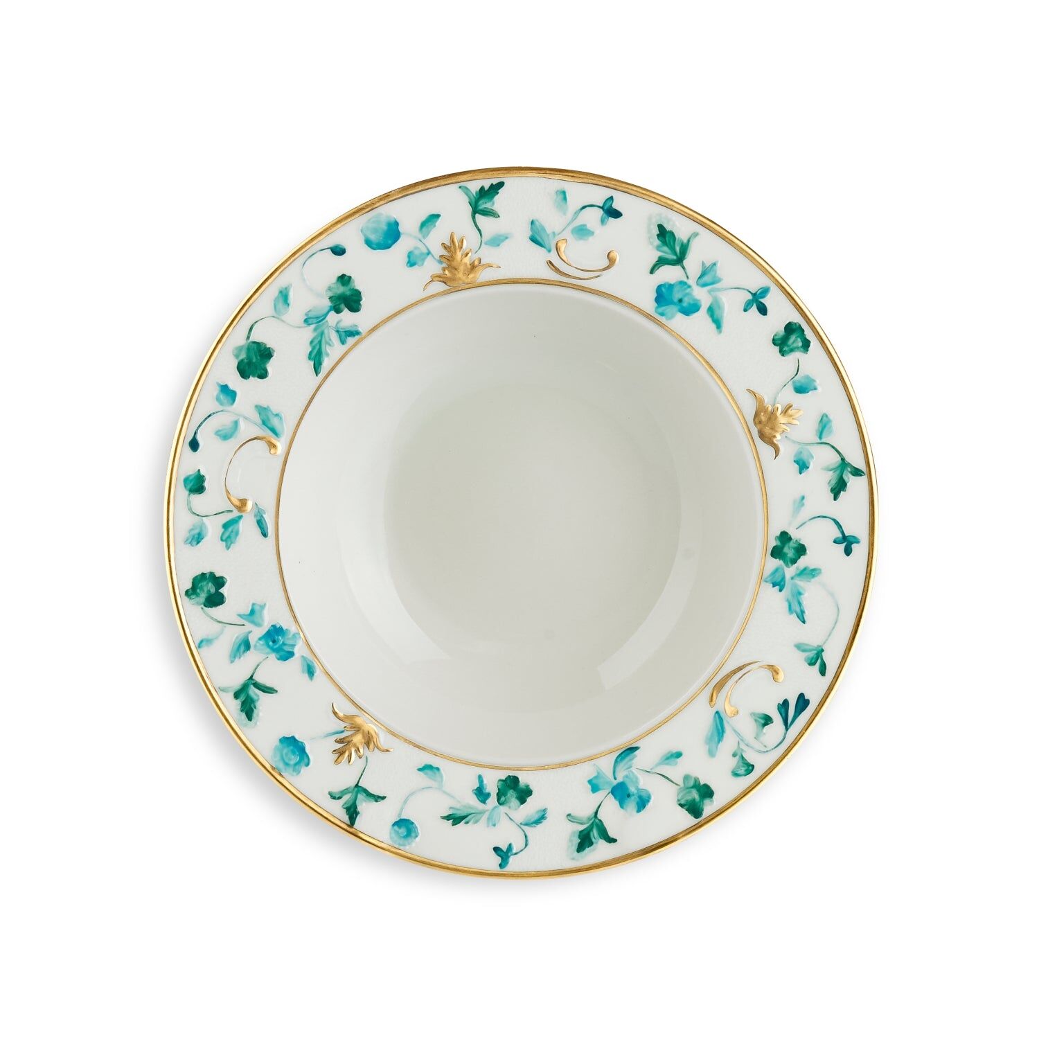 Посуда Taormina Smeralda & Gold Rim Soup Plate — Villari, коллекция Посуда