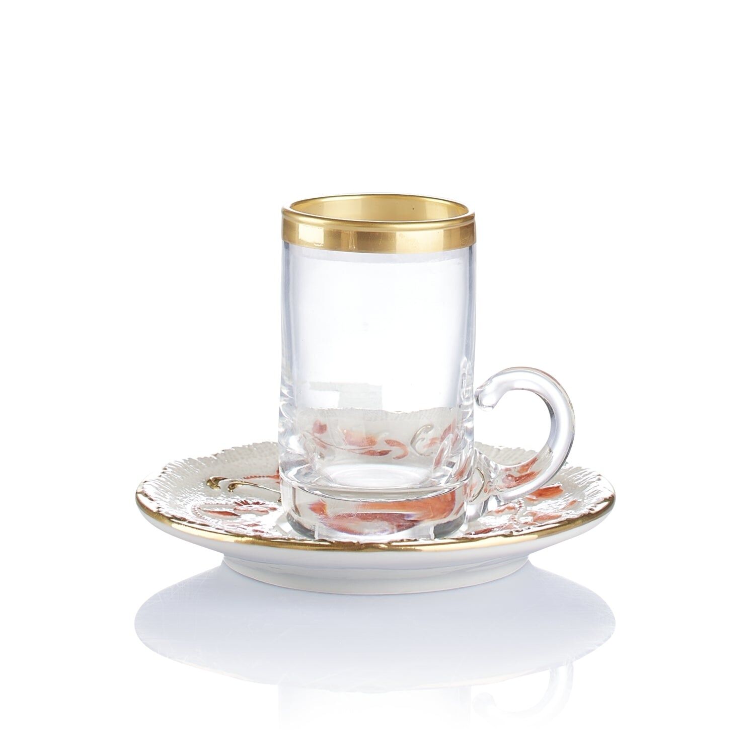 Посуда Taormina Terracotta & Gold Arabic Tea Cup And Saucer — Villari, коллекция Посуда