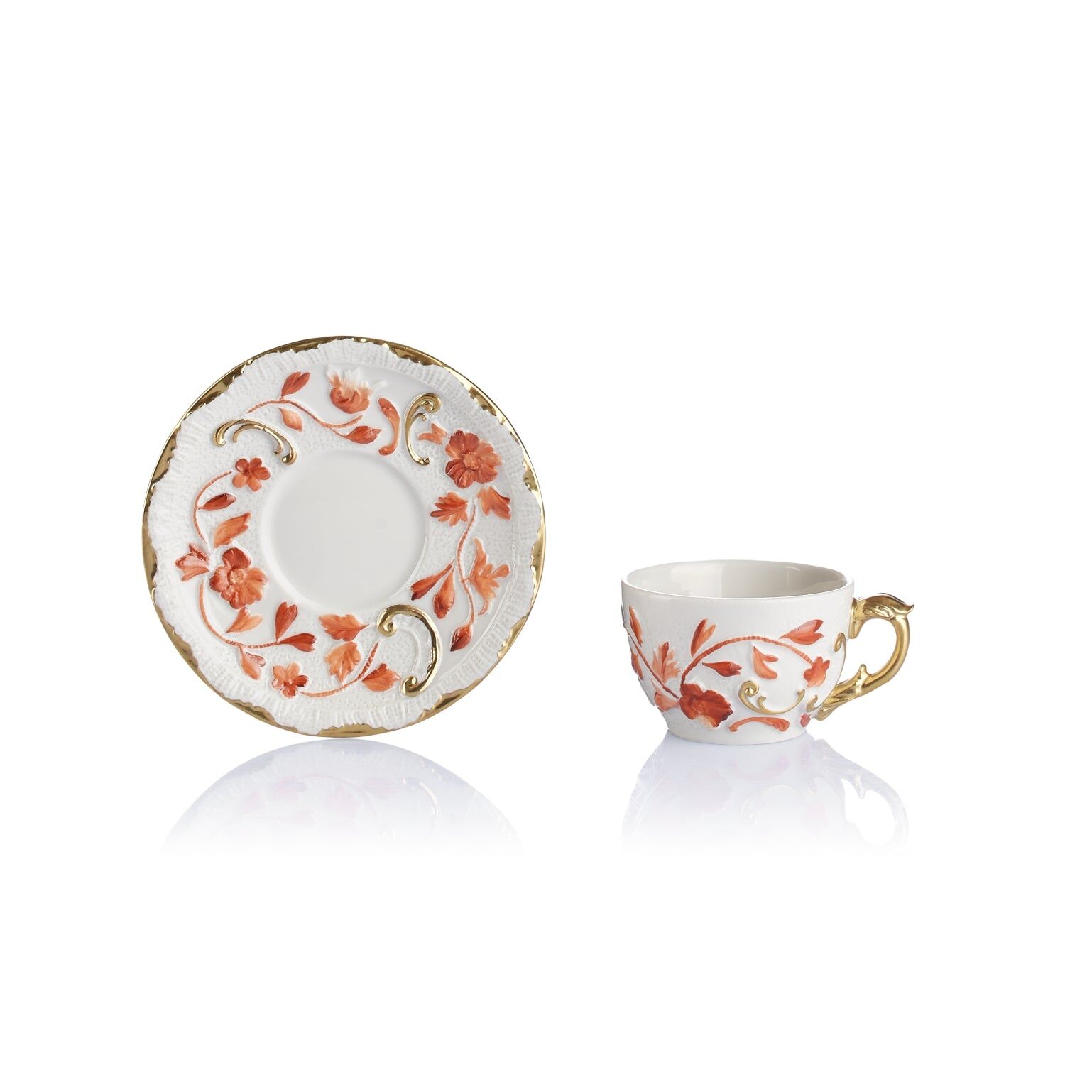 Посуда Taormina Terracotta & Gold Coffee Cup & Saucer — Villari, кадр 2