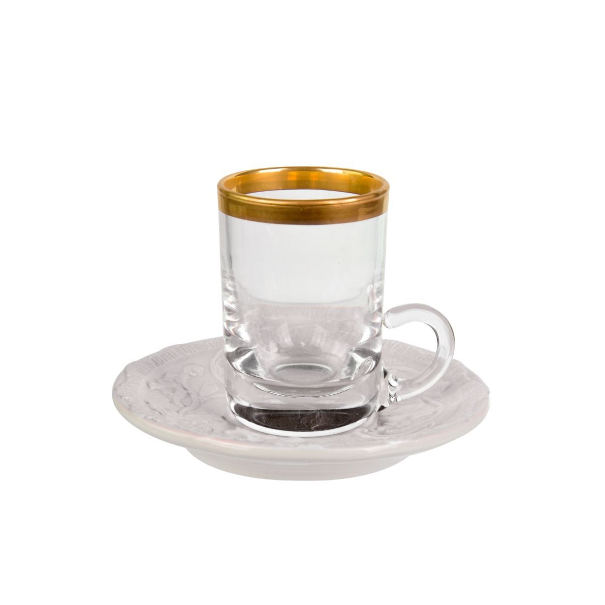 Посуда Taormina White & Gold Arabic Tea Cup And Saucer — Villari, коллекция Посуда