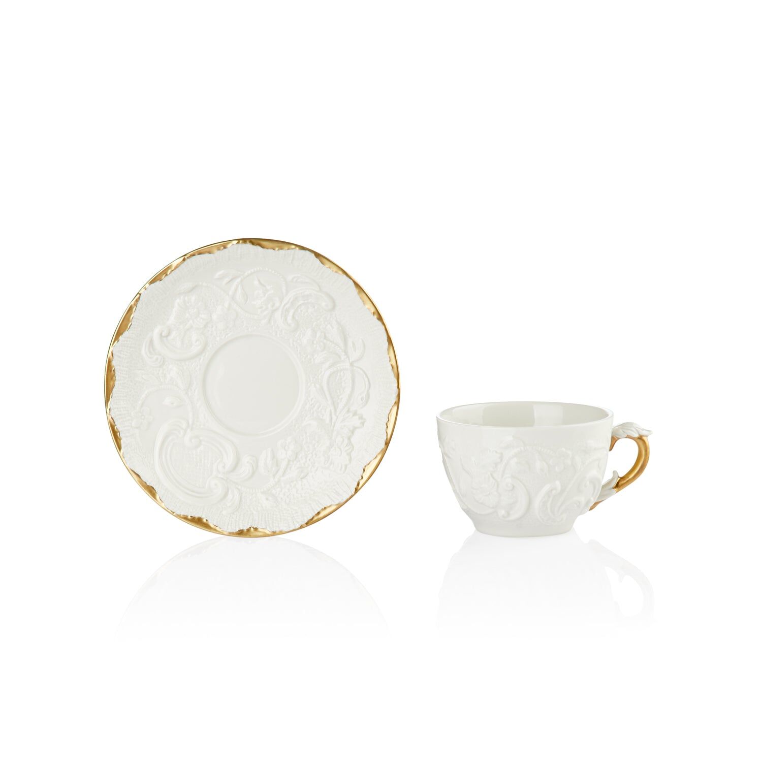 Посуда Taormina White & Gold Coffee Cup & Saucer — Villari, кадр 2