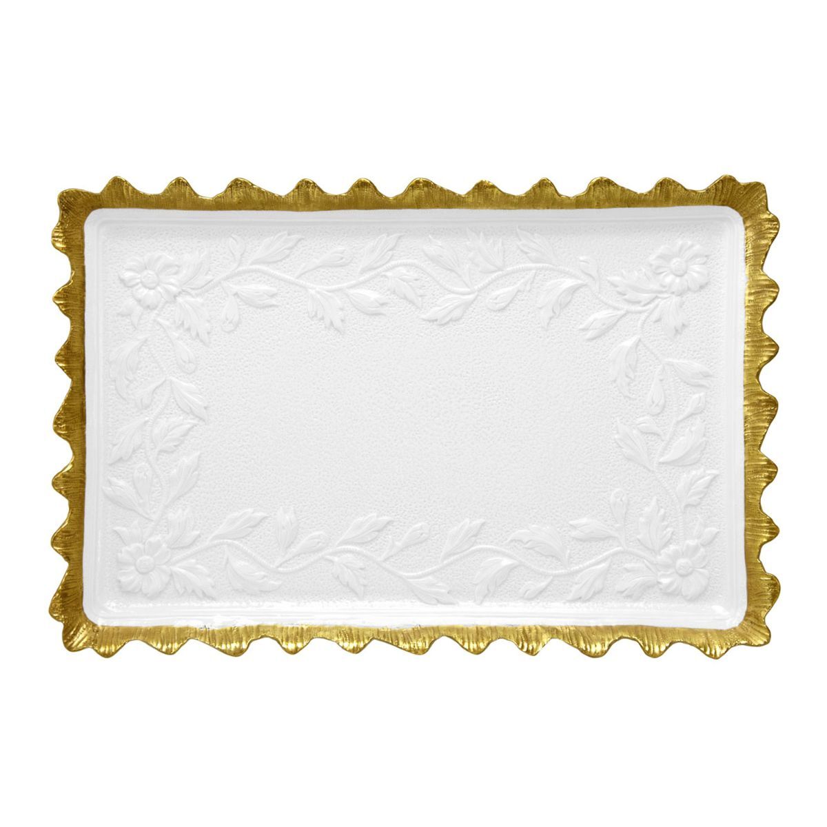 Посуда Taormina White & Gold Rectangular Tray — Villari, коллекция Посуда