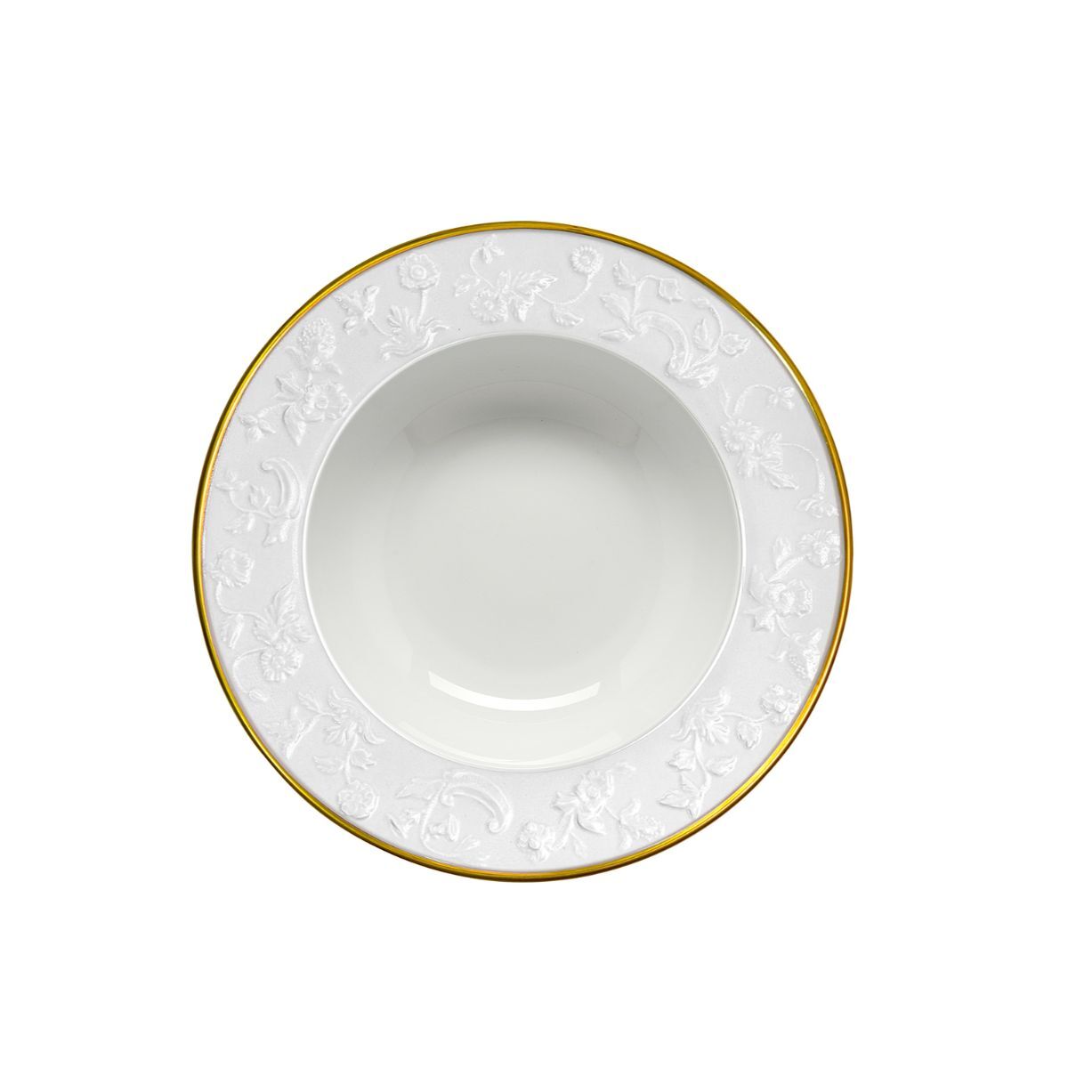 Посуда Taormina White & Gold Rim Soup Plate — Villari, коллекция Посуда
