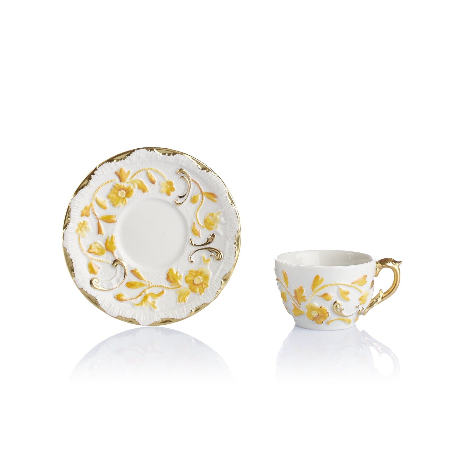 Посуда Taormina Zafferano & Gold Coffee Cup & Saucer — Villari, кадр 2