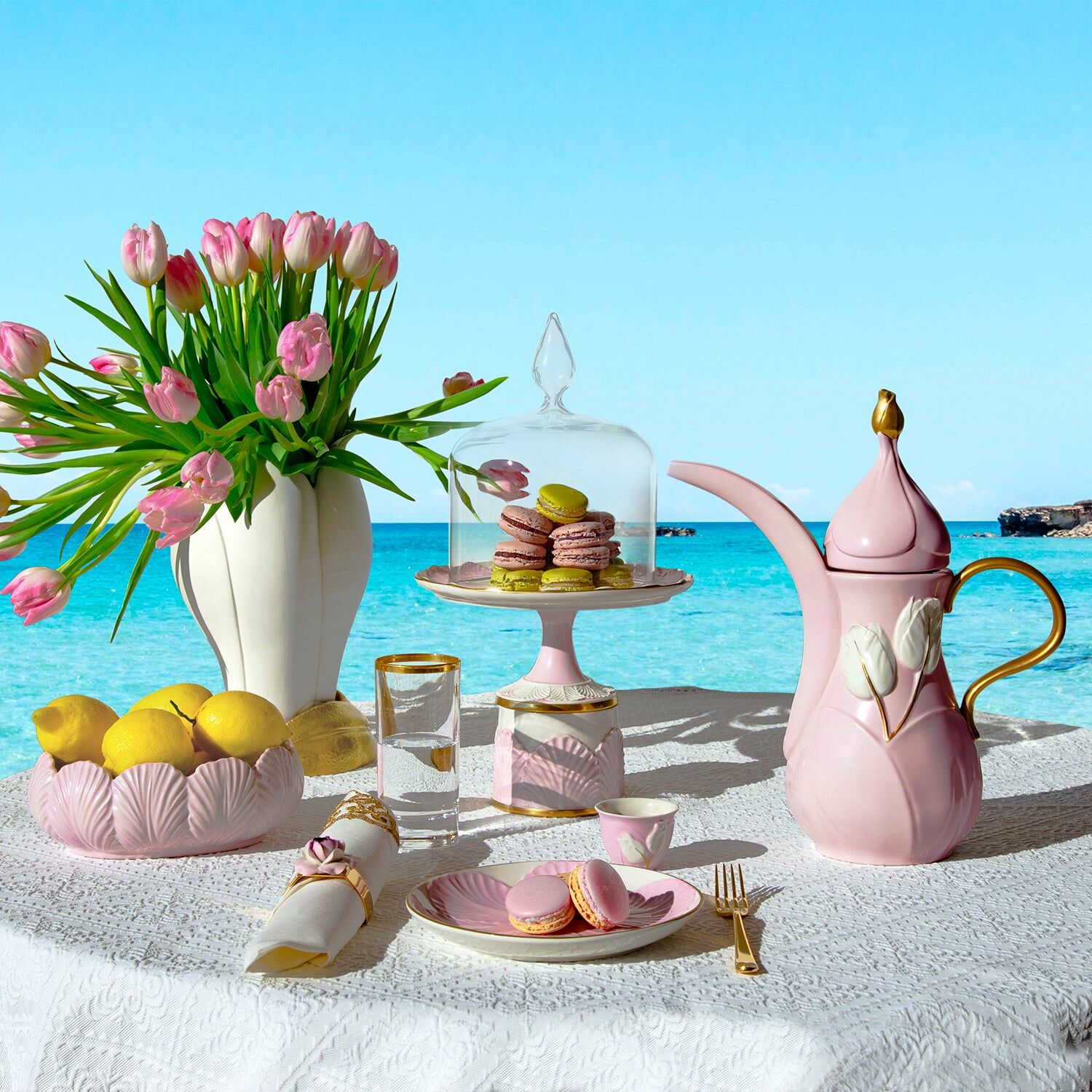 Посуда Tulip Arabic Coffee Cup - Pink & White — Villari, кадр 2