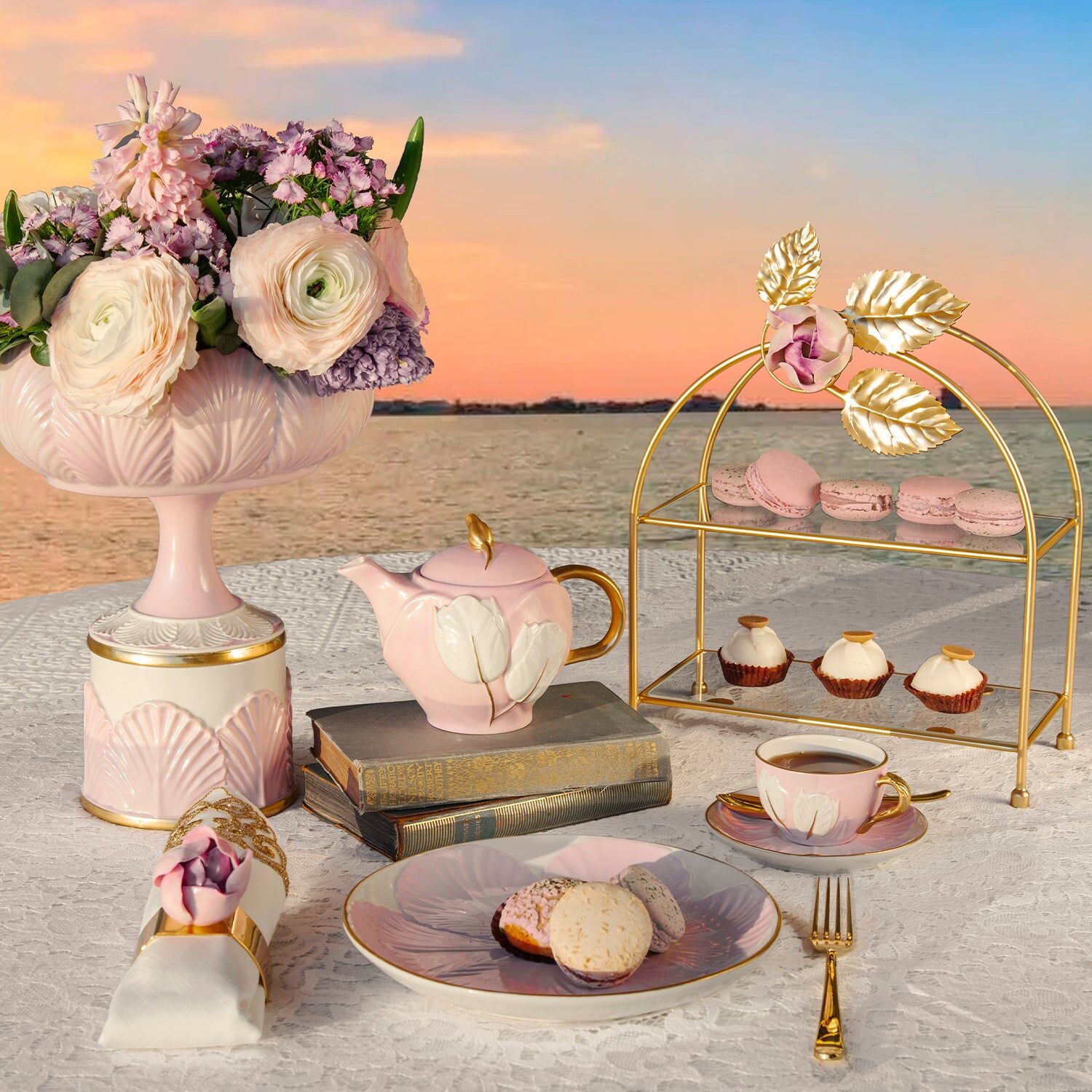 Посуда Tulip Coffee Cup - Pink & White — Villari, кадр 2