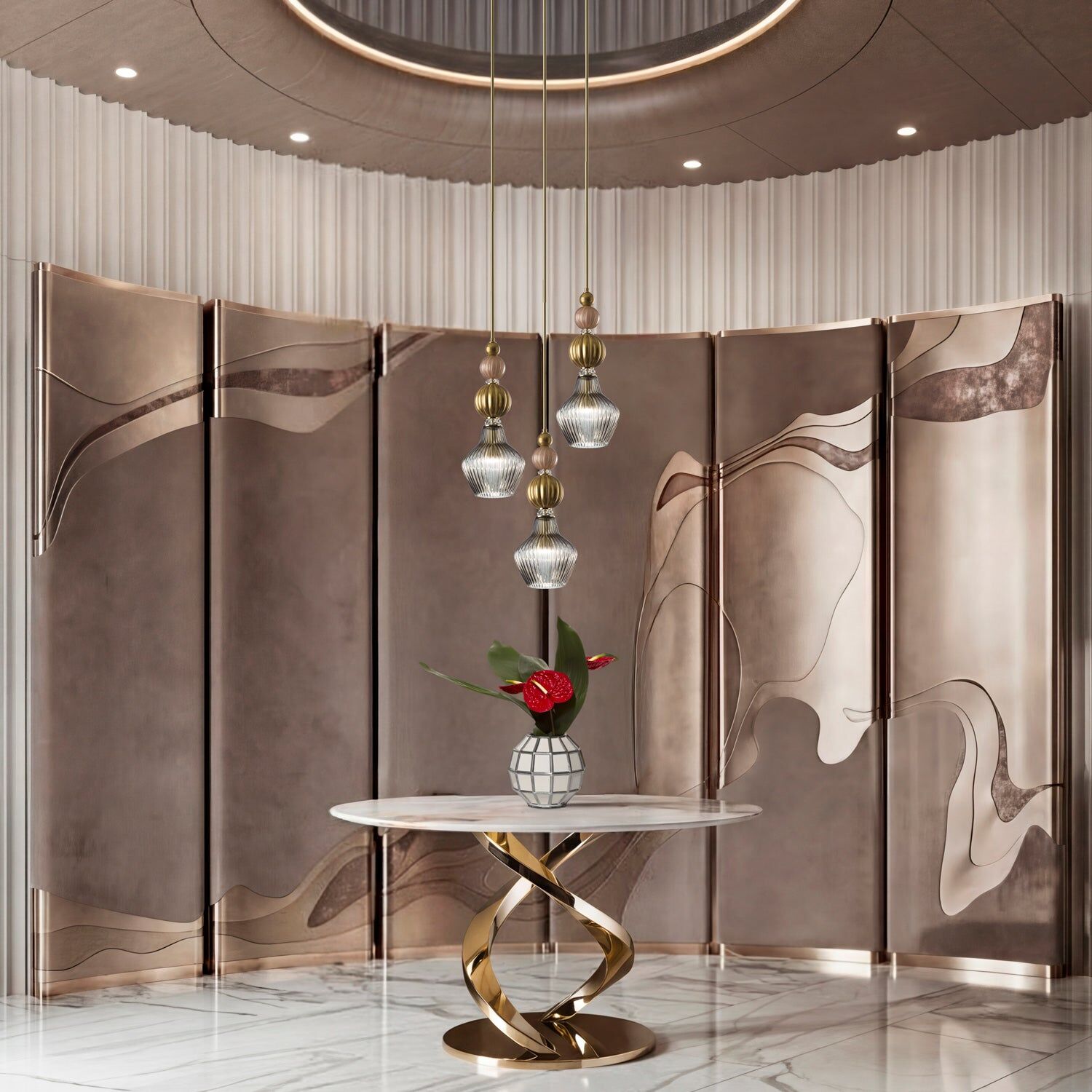 Потолочный светильник Divas Grace Pendant Light - Gold & Transparent — Villari, кадр 2