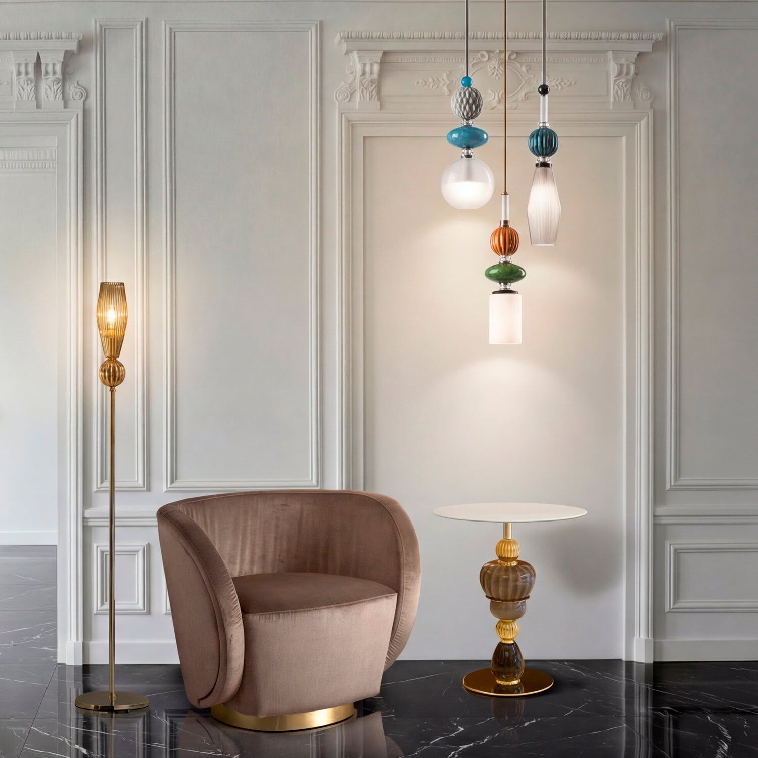 Потолочный светильник Divas Greta Pendant Light - Green & Mango — Villari, кадр 2