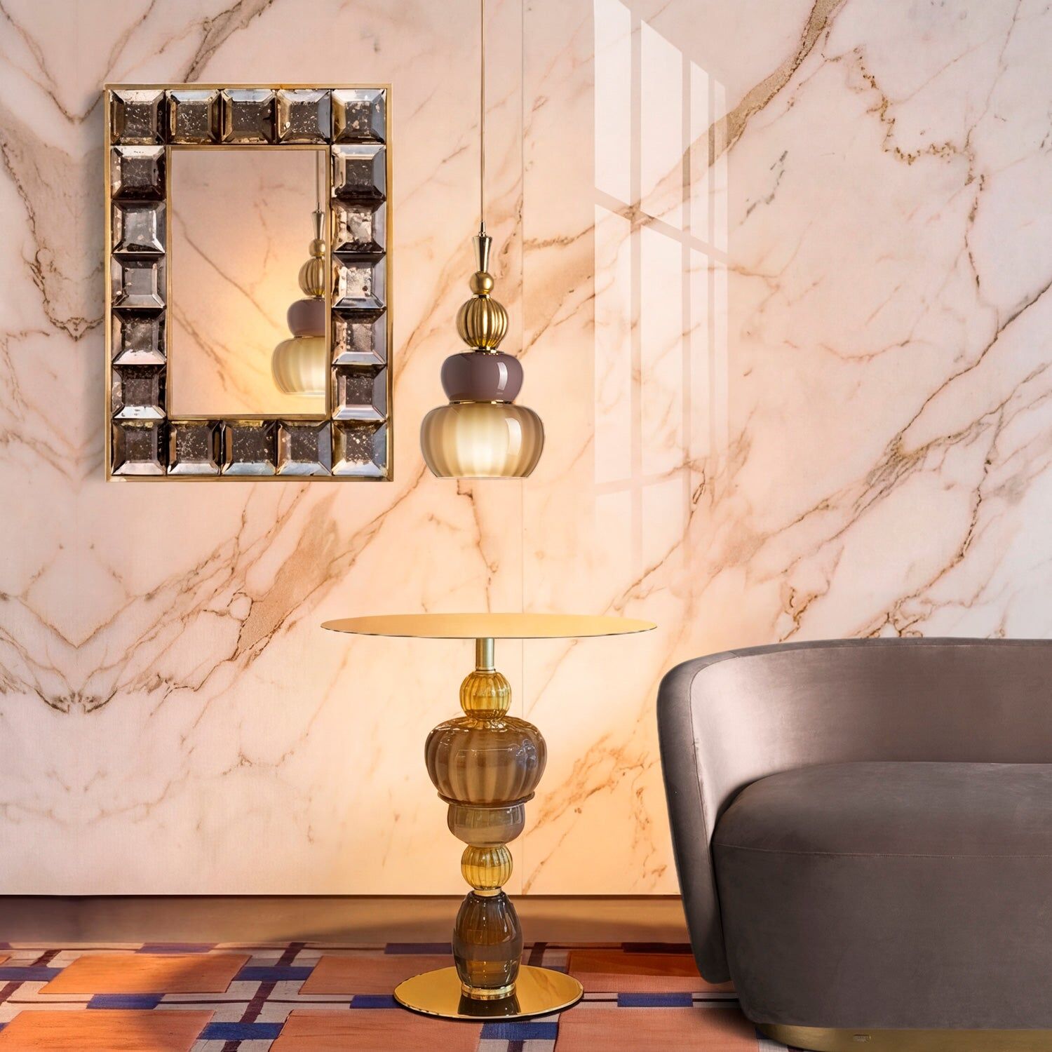 Потолочный светильник Ginevra Pendant Light - Brown & Gold — Villari, кадр 5