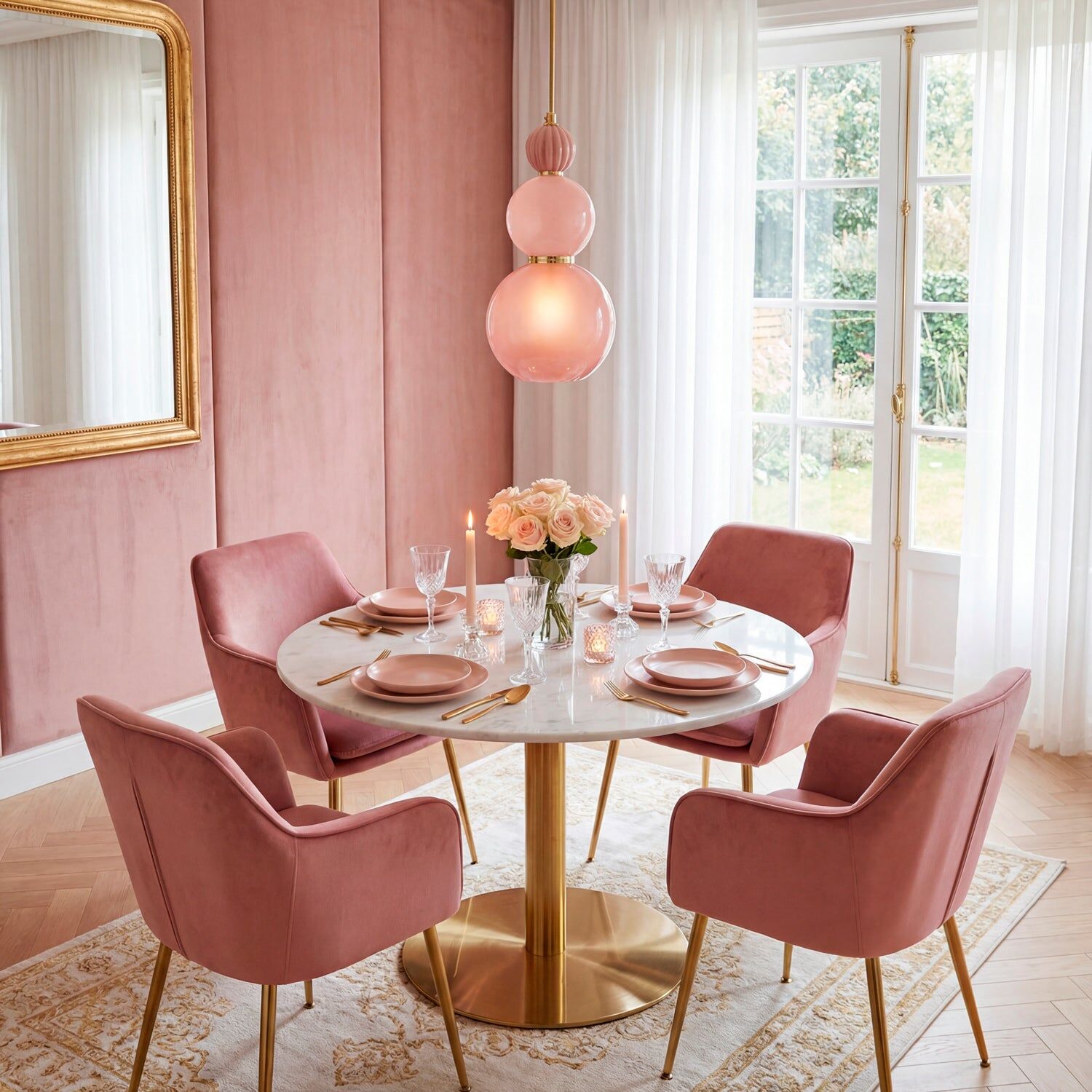 Потолочный светильник Lady V Pendant Light - Pink — Villari, кадр 2