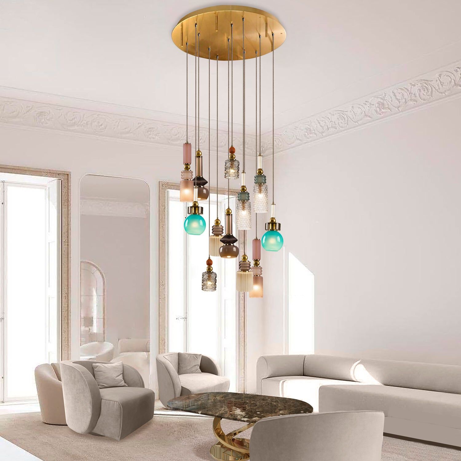 Потолочный светильник Lolite Clotilde Pendant Light - Orange & Transparent — Villari, кадр 2