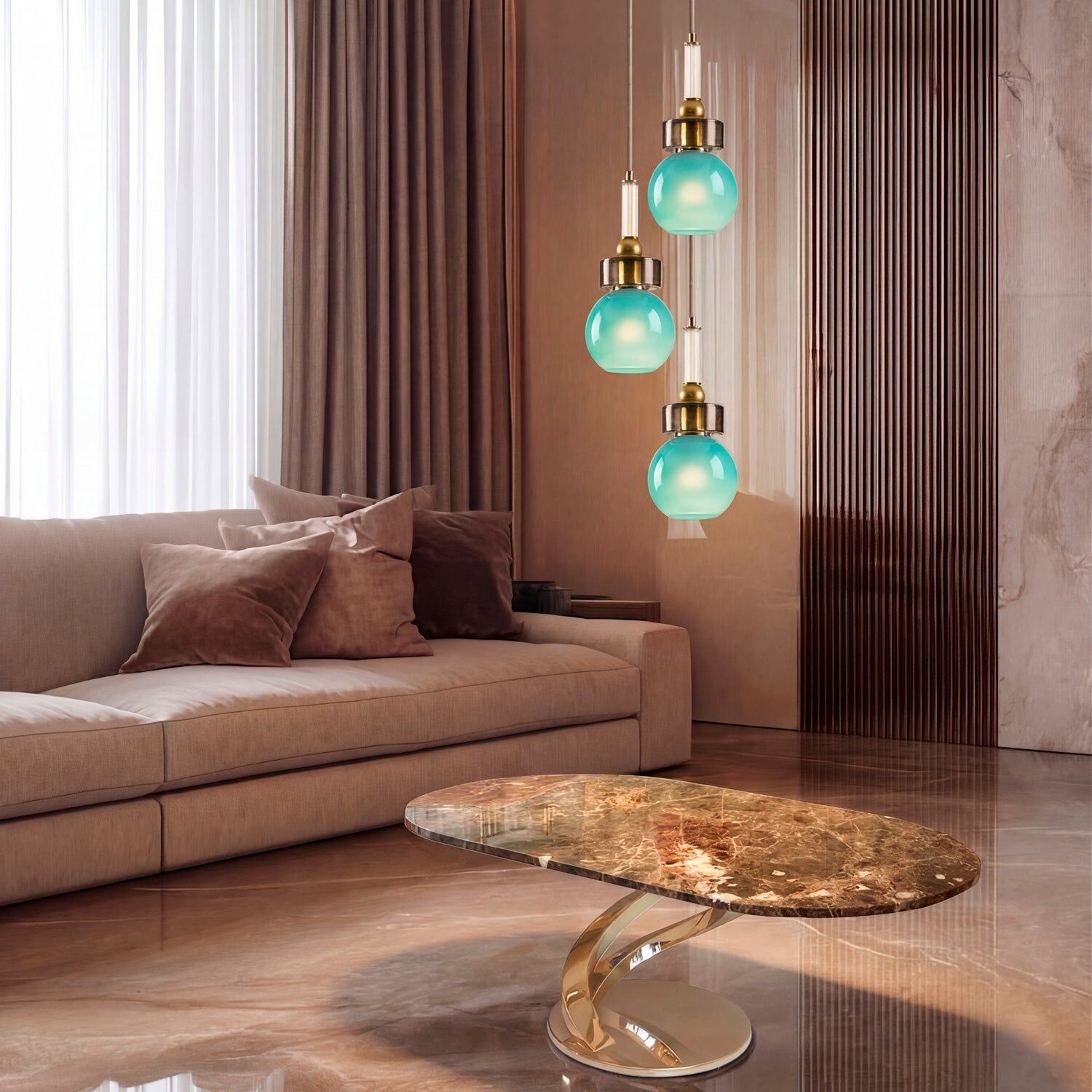 Потолочный светильник Lolite Etienne Pendant Light - Aquamarine & Transparent — Villari, кадр 2