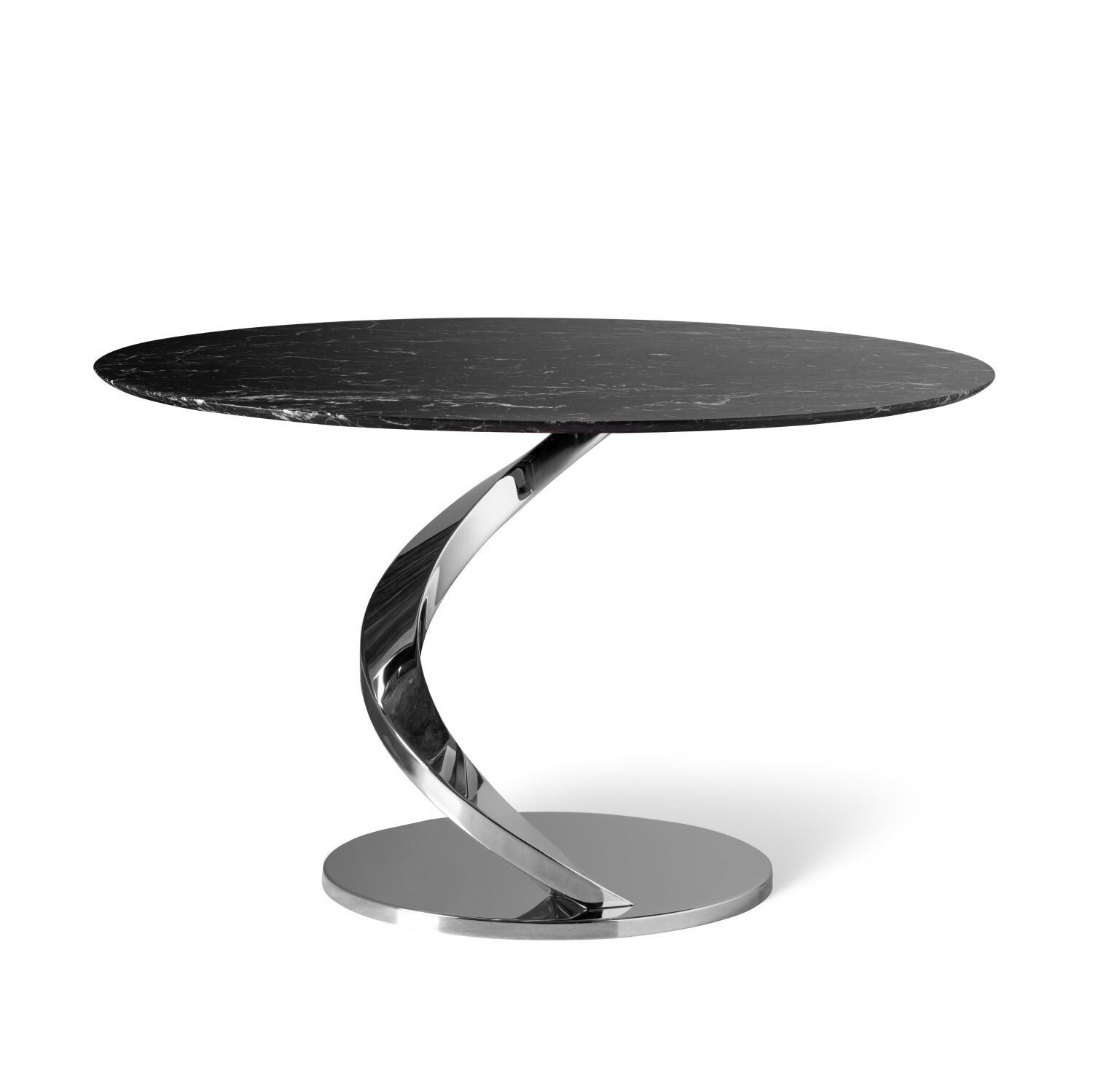 Dining tables Wave Dining Table - Black Marquinia & Chrome — Villari, collection Мебель