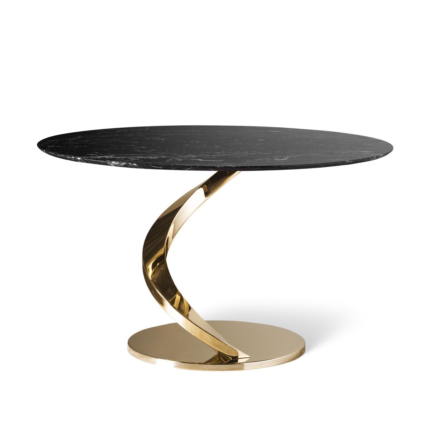 Dining tables Wave Dining Table - Black Marquinia & Gold — Villari, collection Мебель