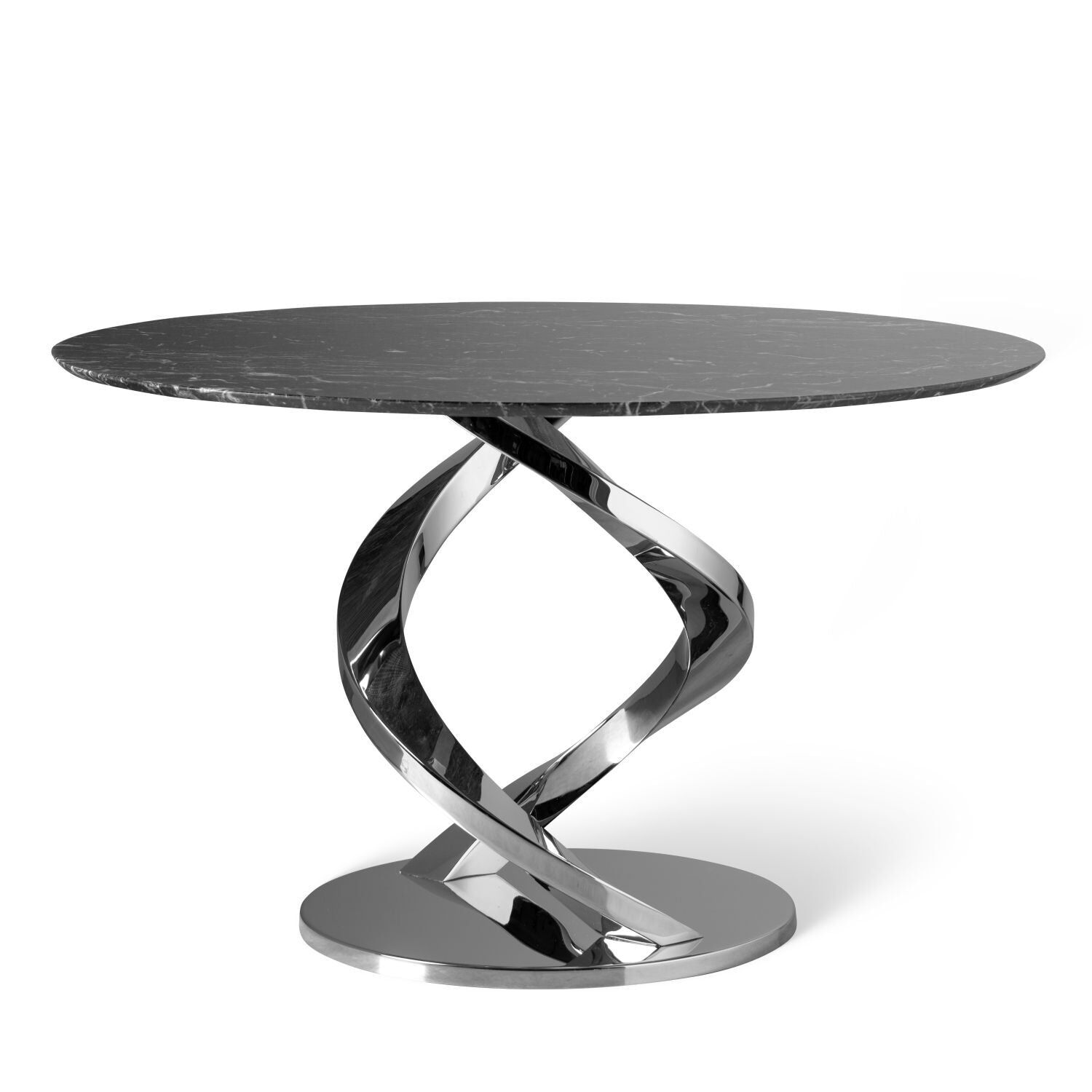 Dining tables Woman Dining Table - Black Marquinia & Chrome — Villari, collection Мебель