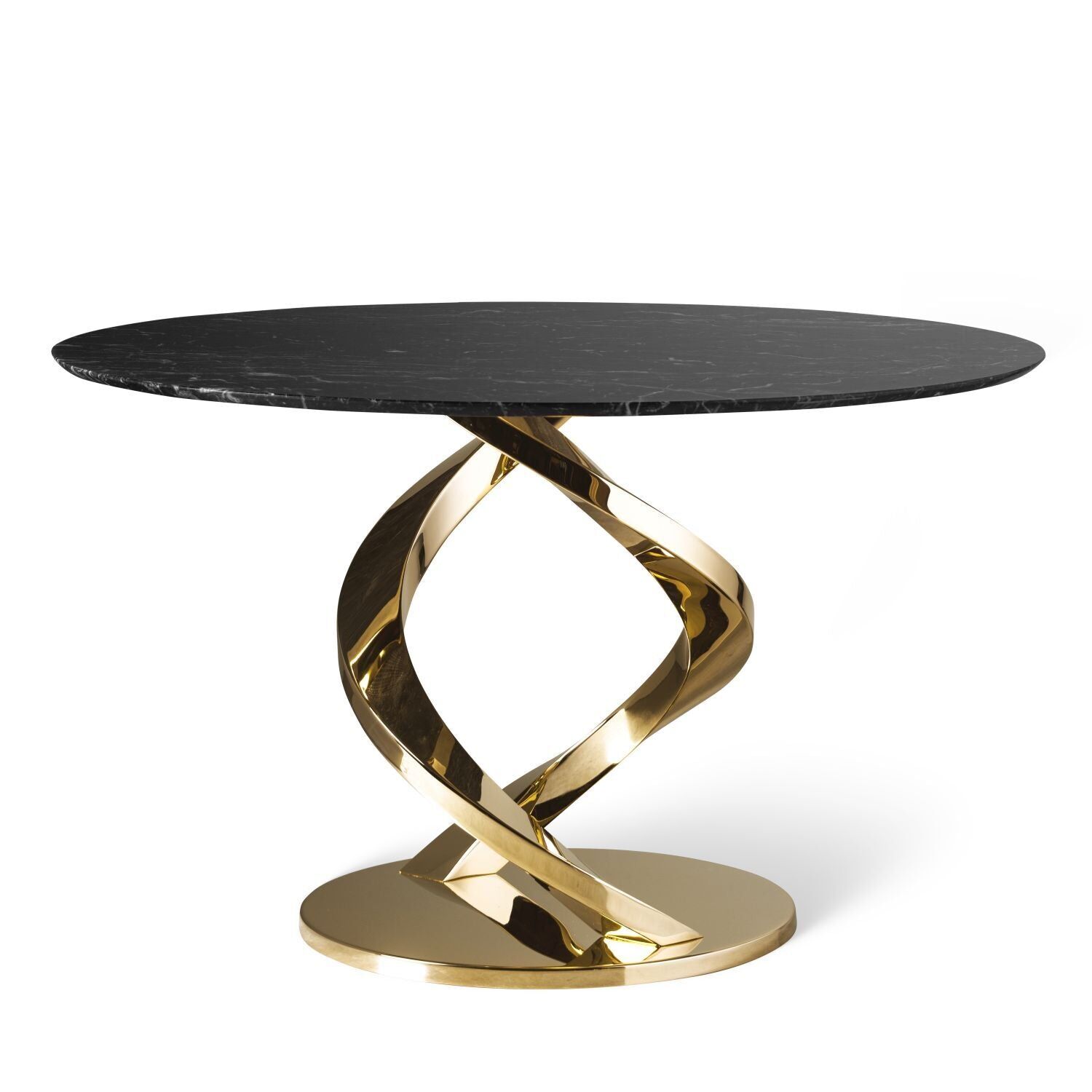 Dining tables Woman Dining Table - Black Marquinia & Gold — Villari, collection Мебель