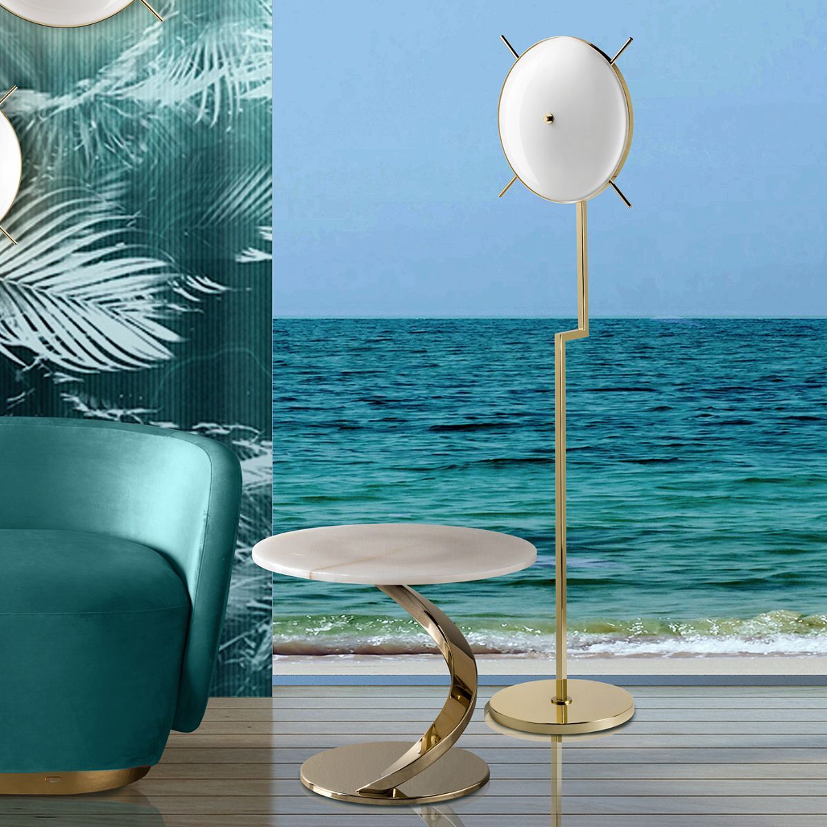 Торшер Venusia Floor Lamp - Gold — Villari, кадр 2