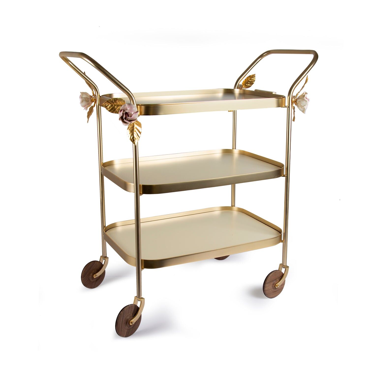 Bedside tables Romantic Tea Trolley - Pink & Gold — Villari, collection Мебель