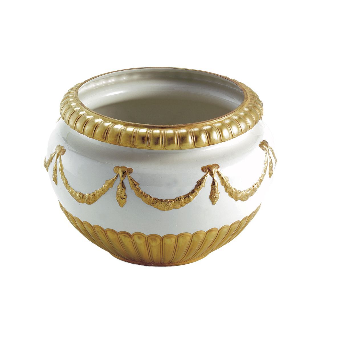 Vases Empire Plant Pot - White & Gold — Villari, collection Декор