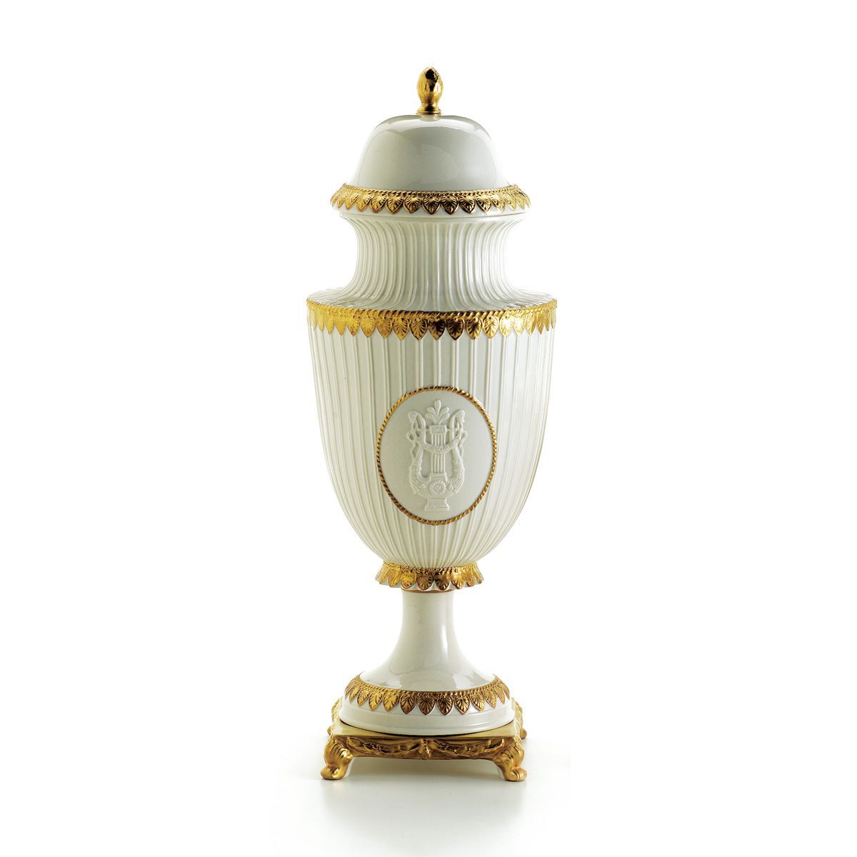 Vases Napoleon II Large Potiche - White & Gold — Villari, collection Декор