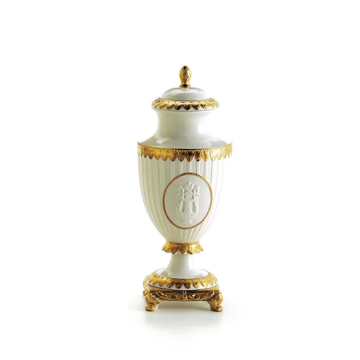 Vases Napoleon II Small Potiche - White & Gold — Villari, collection Декор