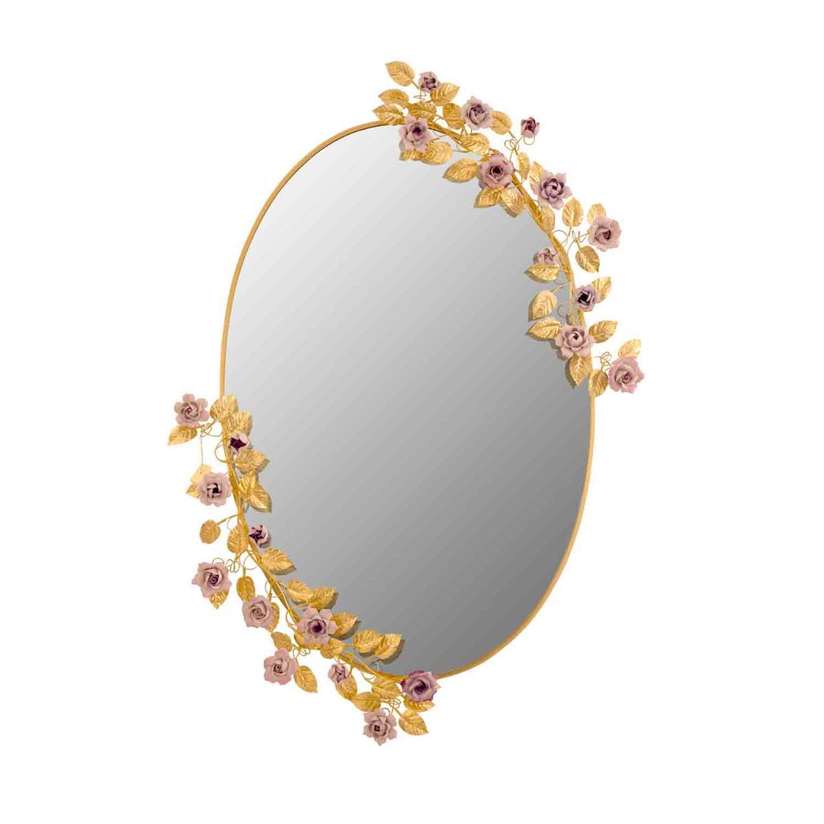 Mirrors Camelia Large Oval Mirror - Gold & Pink — Villari, collection Мебель