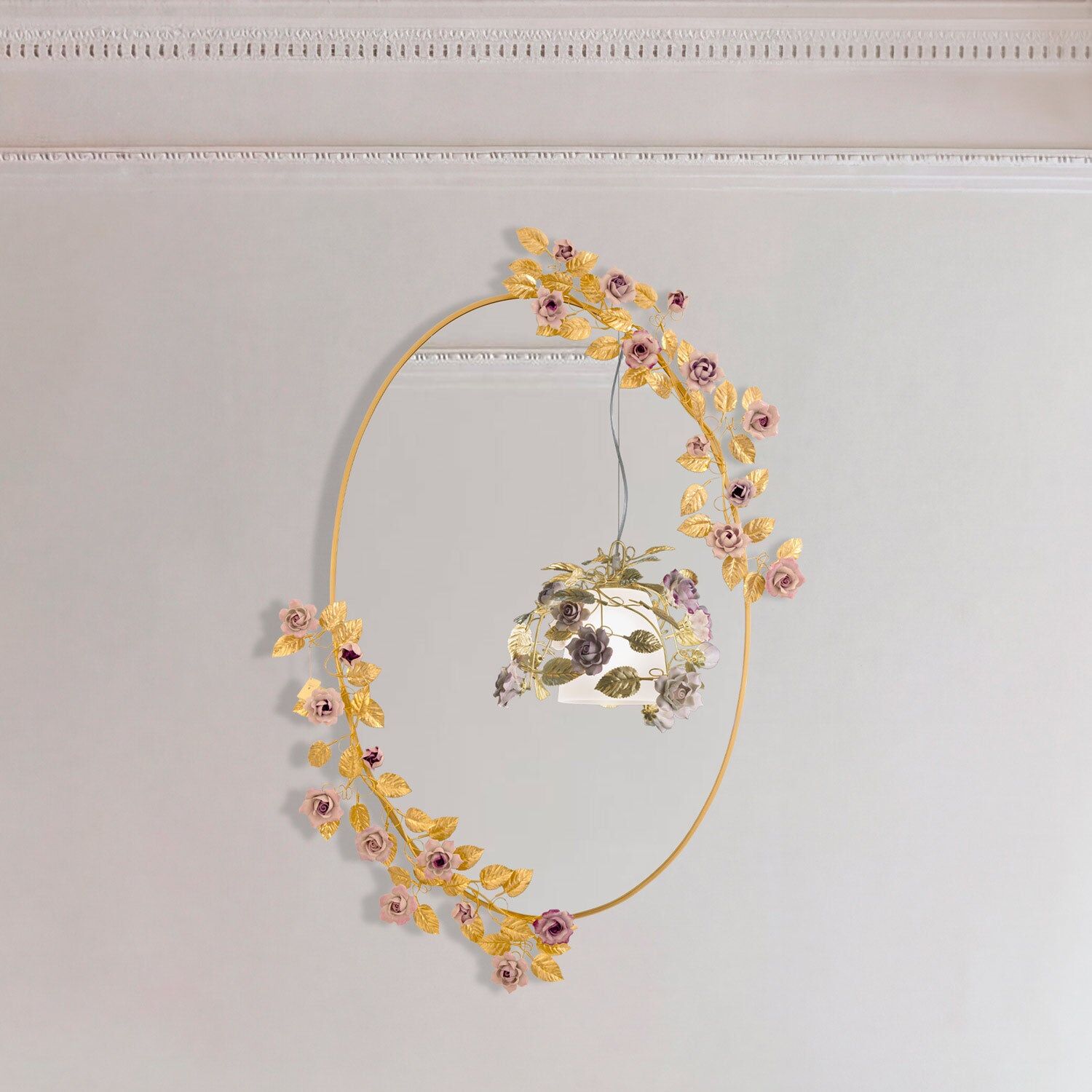 Зеркало Camelia Large Oval Mirror - Gold & Pink — Villari, кадр 2